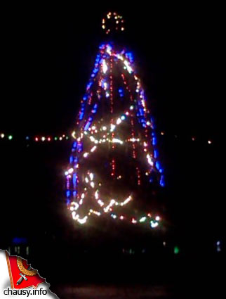 новогодняя ёлка в Чаусах - 7:40 утра 30 декабря 2011 года