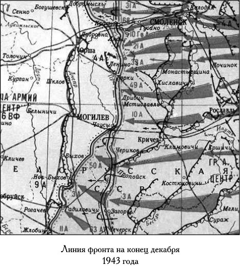 Линия фронта на конец декабря 1943 года